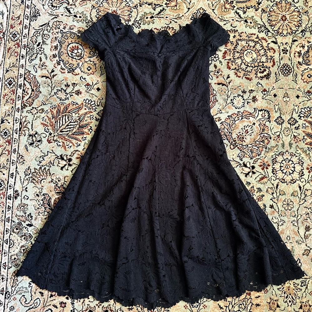 le chateau black lace dress